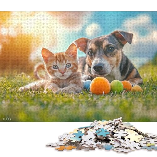 500-teiliges Puzzle, künstlerisches süßes Kätzchen, kreatives quadratisches Puzzle für Kinder und Holzpuzzle, Puzzle als Geschenk für Kinder, 500 Teile (52 x 38 cm) von WXMMoney