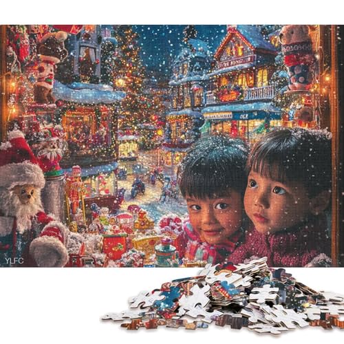 500-teiliges Puzzle, schöne Weihnachtsladen-Puzzles für Holzpuzzles, Lernspiel für Erwachsene, 500 Teile (52 x 38 cm) von WXMMoney