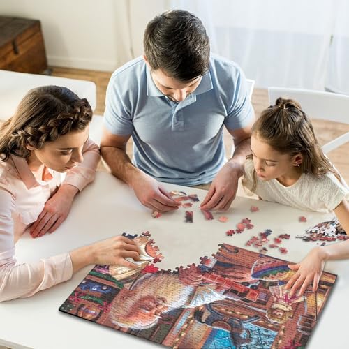 500-teiliges Puzzle „Frohe Weihnachten“, quadratisches Puzzle für Kinder, Holzpuzzle, Lernspielzeug, 500 Teile (52 x 38 cm) von WXMMoney