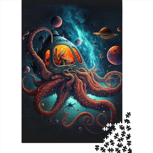 500-teiliges Puzzle „Space Squids“ 5 Puzzle für Erwachsene und Holzpuzzle für die ganze Familie, anspruchsvolle Spiele, 500 Teile (52 x 38 cm) von WXMMoney