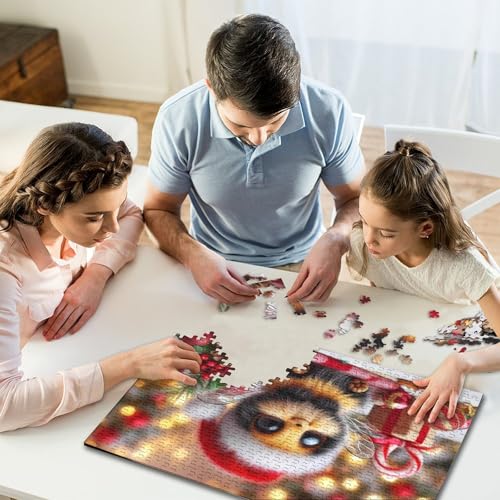 500-teiliges Puzzle „Süße Biene im Weihnachtskostüm“, quadratisches Puzzle für Kinder, Holzpuzzle, Lernspielzeug, 500 Teile (52 x 38 cm) von WXMMoney