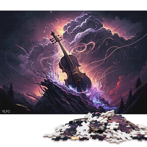 500-teiliges Puzzle „Traumvioline“, quadratisches Puzzle für Kinder und Holzpuzzle, Heimdekorations-Puzzle, 500 Teile (52 x 38 cm) von WXMMoney