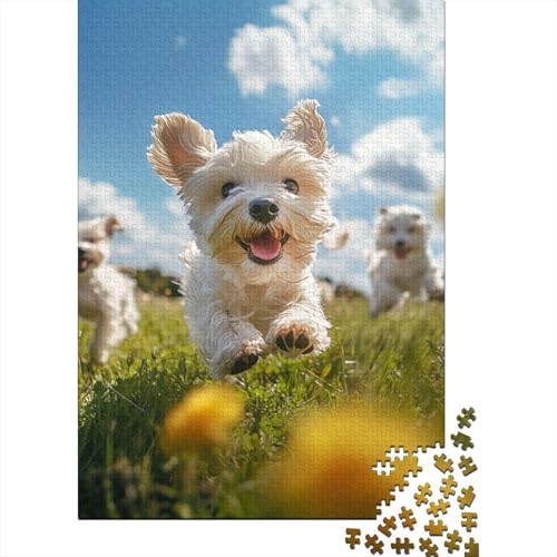 500-teiliges Puzzle „West Highland White Terrier“ für Kinder, Puzzle, Spielzeug, Herausforderungsspiel, Puzzle, kreative Puzzles, Wanddekoration (52 x 38 cm) von WXMMoney