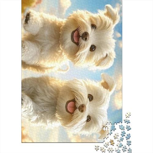 500-teiliges Puzzle „West Highland White Terrier“ für Kinder, Puzzle, Spielzeug, Herausforderungsspiel, Puzzle, kreative Puzzles, Wanddekoration (52 x 38 cm) von WXMMoney