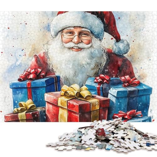 500-teiliges Puzzle Art Weihnachtsmann-Quadrat-Puzzle für Kinder und Holzpuzzles für die ganze Familie, Aktivität 500 Teile (52 x 38 cm) von WXMMoney