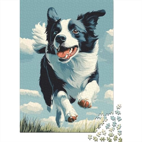 500-teiliges Puzzle Border Collie Puzzles für Kinder Holzspiele Puzzle-Herausforderung Spielzeug Weihnachts- und Geburtstagsgeschenk 500 Teile (52x38cm) von WXMMoney