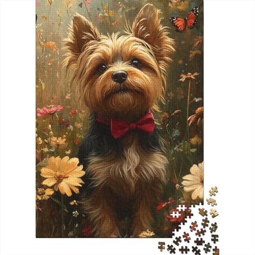 500-teiliges Puzzle Yorkshire Terrier Puzzles für Kinder Holzspiele Puzzle-Herausforderung Spielzeug Weihnachts- und Geburtstagsgeschenk 500 Teile (52x38cm) von WXMMoney