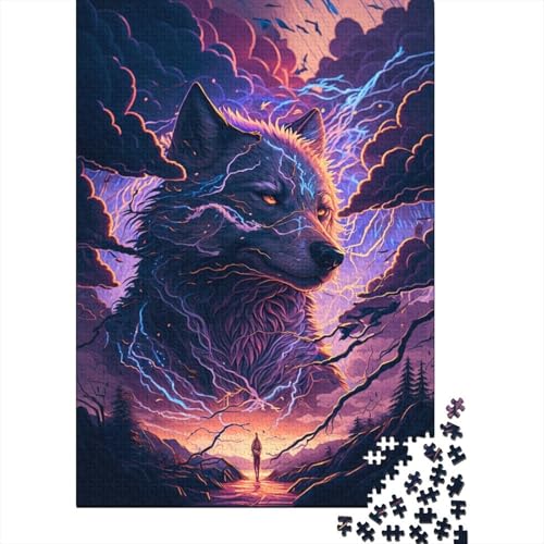 500-teiliges Puzzle für Erwachsene, Fantasy-Wolf-Puzzles für Kinder, Puzzles 500-teiliges Spielspielzeug für Kinder, Familienpuzzles, Geschenk, 500 Stück (52 x 38 cm) von WXMMoney