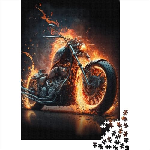 500-teiliges Puzzle für Erwachsene, Motorräder mit Feuer, Puzzles für Kinder, Puzzles 500-teilig, Spielspielzeug für Kinder, Familienpuzzles, Geschenk, 500 Stück (52 x 38 cm) von WXMMoney