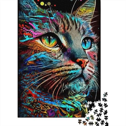 500-teiliges Puzzle für Erwachsene, Porträt Einer schönen Katze, Puzzles für Kinder, Puzzles 500-teilig, Spielspielzeug für Kinder, Familienpuzzles, Geschenk, 500 Stück (52 x 38 cm) von WXMMoney