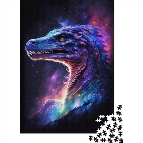 500-teiliges Puzzle für Erwachsene mit Galaxie-Dinosauriern, Holzpuzzle, pädagogisches Denkspiel, lustiges Familienspiel, 500 Teile (52 x 38 cm) von WXMMoney