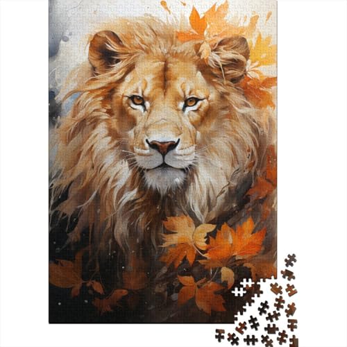 500-teiliges Puzzle für Kinder, Aquarell-Löwe, Puzzle-Sets für Familienpuzzle, Brain Challenge-Puzzle, 500-teilig (52 x 38 cm) von WXMMoney