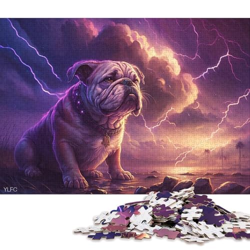 500-teiliges Puzzle für Kinder, Bulldoggen-Quadrat-Puzzle für Kinder, Holzpuzzle, praktisches Spiel, 500 Teile (52 x 38 cm) von WXMMoney