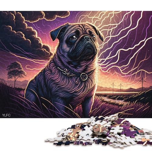 500-teiliges Puzzle für Kinder, Fantasy-Art-Mops-Puzzles für Kinder und Holzpuzzles, Puzzle für Puzzle-Liebhaber, 500 Teile (52 x 38 cm) von WXMMoney