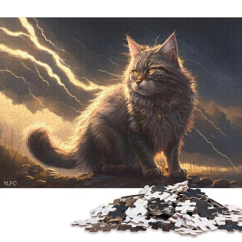 500-teiliges Puzzle für Kinder, Kunst-Puzzle mit Maine-Coon-Katze für Kinder, Holzpuzzle, pädagogisches Spielzeug zum Stressabbau, Puzzle 500 Teile (52 x 38 cm) von WXMMoney