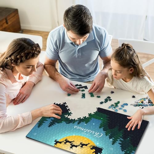 500-teiliges Puzzle für Kinder, Weihnachtsbilder, Puzzle, Holzpuzzle für Erwachsene, Familienunterhaltungsspielzeug, 500 Teile (52 x 38 cm) von WXMMoney