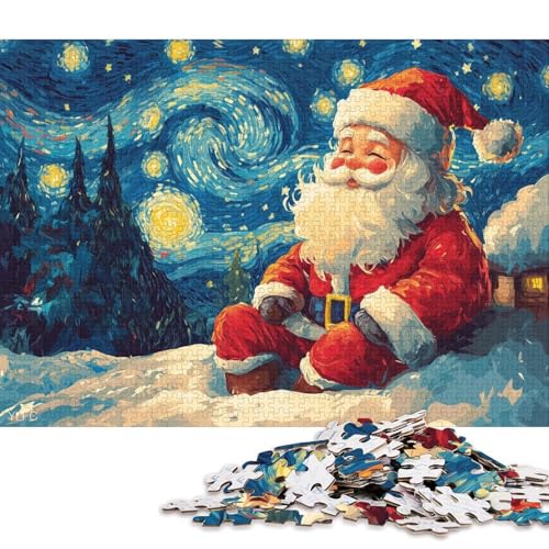 500-teiliges Puzzle für Kinder, Weihnachtsmann-Kunst, kreatives quadratisches Puzzle für Kinder, Holzpuzzle, Heimdekoration, Puzzle 500 Teile (52 x 38 cm) von WXMMoney