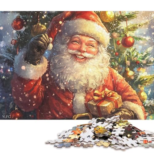 500-teiliges Puzzle für Kinder, Weihnachtsmann-Quadrat-Puzzle für Kinder, Holzpuzzle, praktisches Spiel, 500 Teile (52 x 38 cm) von WXMMoney