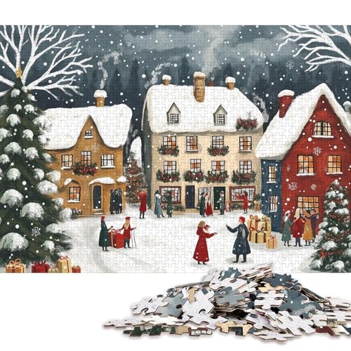 500-teiliges Puzzle für Kinder, Weihnachtsstadt-Puzzle für Kinder und Holzpuzzle, Puzzle für Puzzleliebhaber, 500 Teile (52 x 38 cm) von WXMMoney