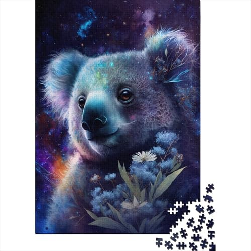 500-teiliges Puzzle für Kinder, Weltraumtier-Koala, Puzzle für Kinder, Holzpuzzle, Lernspiele für Kinder und 500 Teile (52 x 38 cm) von WXMMoney