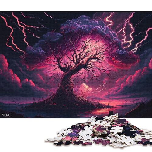 500-teiliges Puzzle für Kinder, künstlerische Kirschbäume, quadratische Puzzles für Kinder und Holzpuzzle, Lernspiel, 500 Teile (52 x 38 cm) von WXMMoney