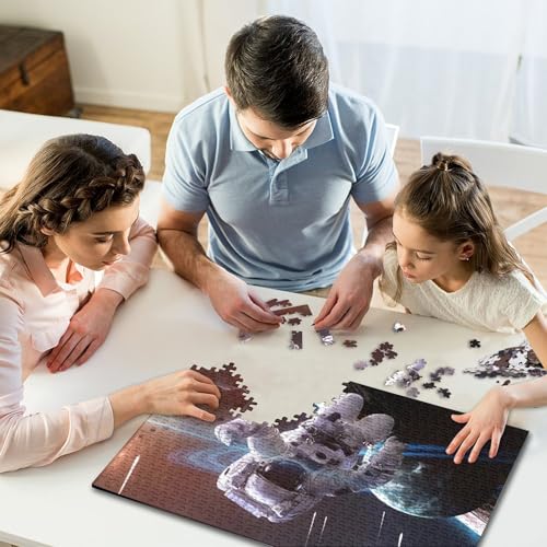 500-teiliges Puzzle für Kinder, künstlerisches Astronauten-Kreativ-Quadrat-Puzzle für Kinder, Holzpuzzle, Heimdekoration, Puzzle 500 Teile (52 x 38 cm) von WXMMoney