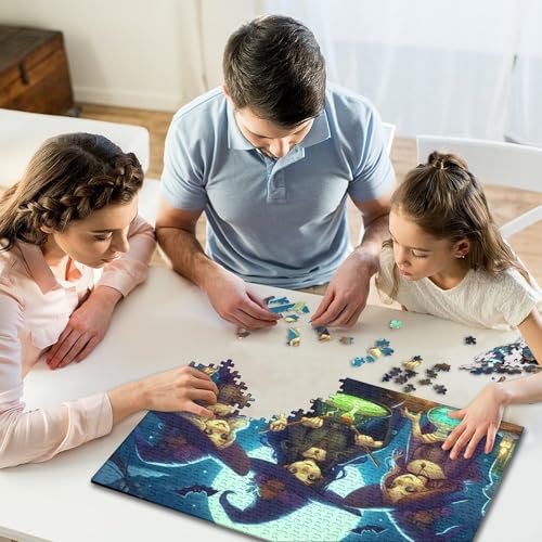 500-teiliges Puzzle für Kinder, quadratische Puzzles mit skurrilen Hexen, für Kinder und Teenager, Holzpuzzles, Heimkunstdekor, 500 Teile (52 x 38 cm) von WXMMoney