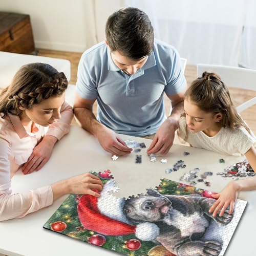 500-teiliges Puzzle für Kinder, quadratisches „Frohe Weihnachten“-Puzzle, für Kinder und Teenager, Holzpuzzle, Heimkunstdekor, 500 Teile (52 x 38 cm) von WXMMoney