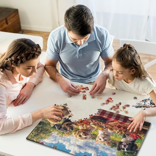 500-teiliges Puzzle für Kinder, süße Katze, kreatives quadratisches Puzzle für Kinder und Holzpuzzle, Lernspiel für Erwachsene, 500 Teile (52 x 38 cm) von WXMMoney