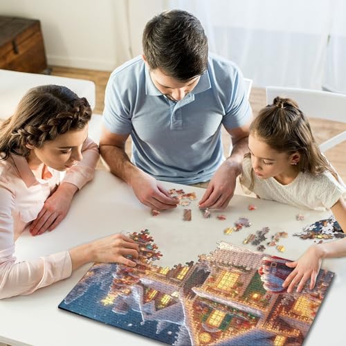 500-teiliges Puzzle für Kinder „Frohe Weihnachten“, kreative quadratische Puzzles für Kinder und Holzpuzzles, Lernspiel für Erwachsene, 500 Teile (52 x 38 cm) von WXMMoney