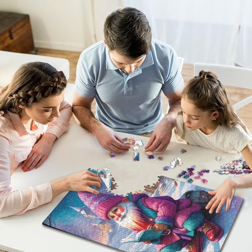 500-teiliges Puzzle für Kinder und „Frohe Weihnachten“, quadratisches Puzzle für Kinder, Holzpuzzle, Lernspiel für Erwachsene, 500 Teile (52 x 38 cm) von WXMMoney