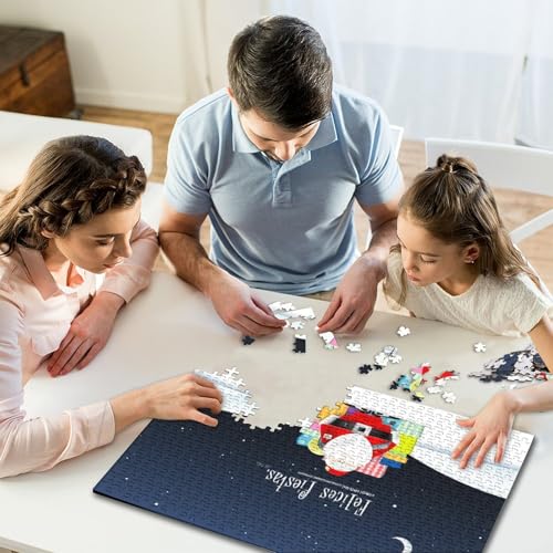 500-teiliges Puzzle für Kinder und Weihnachtsbilder, quadratisches Puzzle für Kinder, Holzpuzzle, Lernspiel für Erwachsene, 500 Teile (52 x 38 cm) von WXMMoney