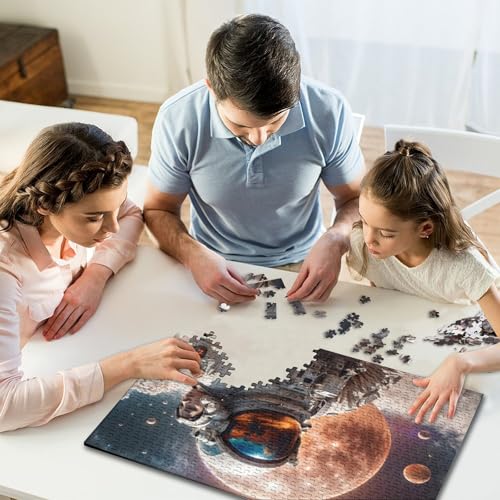 500-teiliges Puzzle für Kinder und künstlerische Astronauten-Puzzles für Kinder und Holzpuzzles, Lernspiele für Kinder und 500 Teile (52 x 38 cm) von WXMMoney