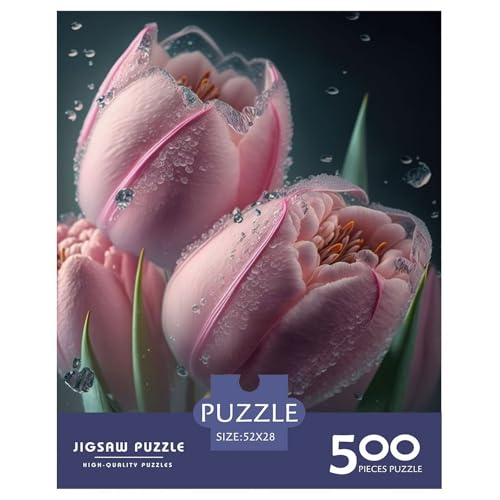 500-teiliges Puzzle mit Kunstblumen für Erwachsene und Teenager, Lernspiele für zu Hause, DIY-Spielzeug, 500 Stück (52 x 38 cm) von WXMMoney