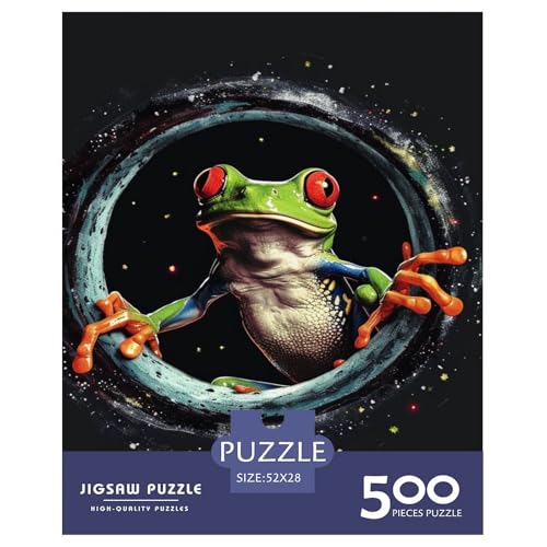 500-teiliges Puzzle mit Tierfrosch-Motiv, Puzzle für Erwachsene und Teenager, Erwachsene ab 14 Jahren, 500 Teile (52 x 38 cm) von WXMMoney