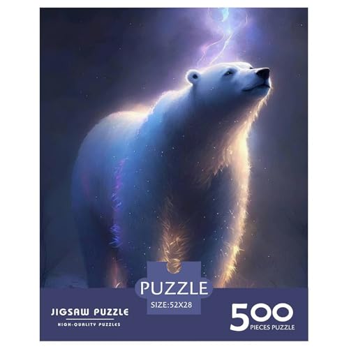 500-teiliges Puzzle mit Tierkunst, Eisbär, für Erwachsene und Teenager, Lernspiele für zu Hause, DIY-Spielzeug, 500 Stück (52 x 38 cm) von WXMMoney