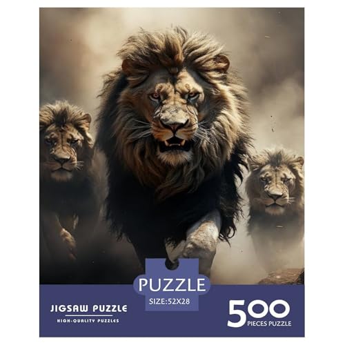 500-teiliges Puzzle mit Tierkunst-Löwenmotiv, für Erwachsene, Puzzles, Lernspielzeug, 500 Stück (52 x 38 cm) von WXMMoney