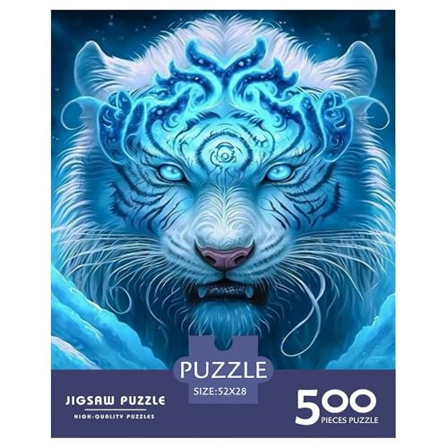 500-teiliges Puzzle mit Tierkunst-Tiger, Puzzle für Erwachsene, Puzzle für Erwachsene, Alter 14+, 500 Teile (52 x 38 cm) von WXMMoney