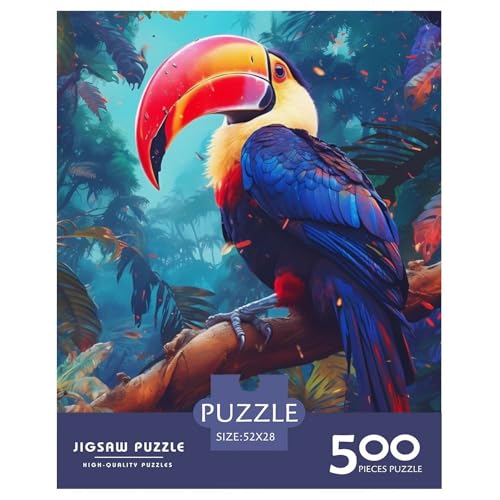 500-teiliges Puzzle mit Tierkunst und Vögeln für Erwachsene, Puzzle, Lernspiel, Herausforderungsspielzeug, 500 Stück (52 x 38 cm) von WXMMoney