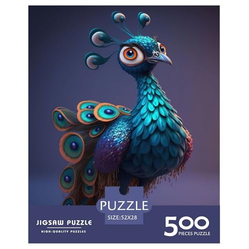 500-teiliges Puzzle mit Tierkunst und Vögeln für Erwachsene, Puzzles für Erwachsene, Puzzles, einzigartige Heimdekoration und Geschenke, 500 Stück (52 x 38 cm) von WXMMoney