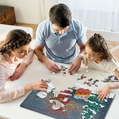 500-teiliges Puzzle mit Weihnachtsbildern, kreatives quadratisches Puzzle für Kinder und Holzpuzzle, Spielzeug, Denkspiel, 500 Teile (52 x 38 cm) von WXMMoney