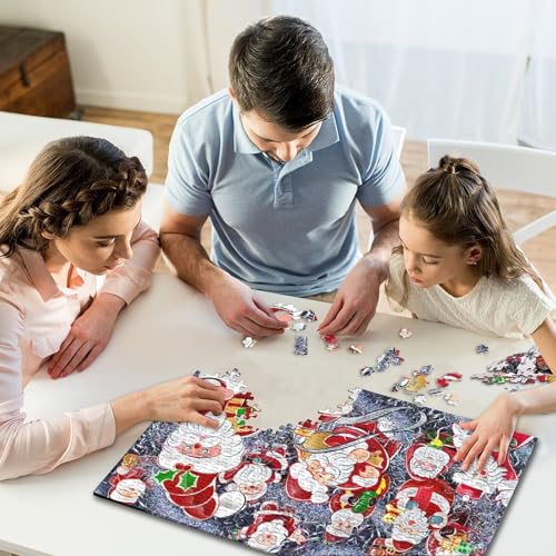 500-teiliges Puzzle mit Weihnachtsbildern, kreatives quadratisches Puzzle für Kinder und Holzpuzzle, anspruchsvolles Spiel, 500 Teile (52 x 38 cm) von WXMMoney