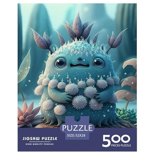 500-teiliges Puzzle mit süßen Monstern für Erwachsene, Holzpuzzle für Erwachsene, Puzzles für Erwachsene, Lernspiel, Herausforderungsspielzeug, 500 Stück (52 x 38 cm) von WXMMoney