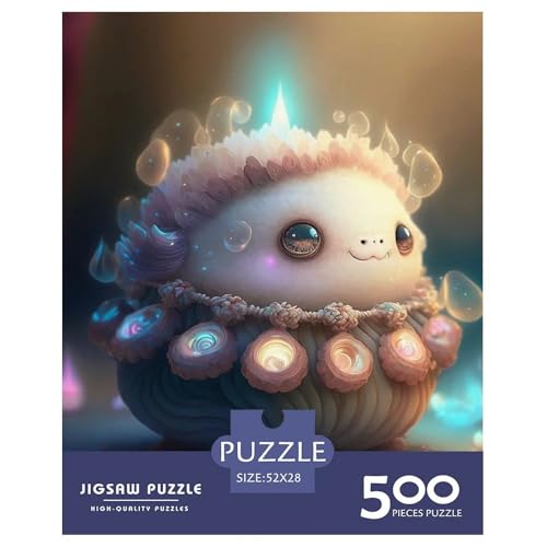 500-teiliges Puzzle mit süßen Monstern für Erwachsene Teenager, Holzpuzzle für Erwachsene, Puzzles für Erwachsene, Lernspiel, Herausforderungsspielzeug, 500 Teile (52 x 38 cm) von WXMMoney