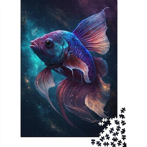 500-teiliges rechteckiges Puzzle für Kinder, Galaxie-Goldfisch, kreatives Puzzle, Herausforderungsspielzeug, Puzzles für Kinder, 500 Stück (52 x 38 cm) von WXMMoney