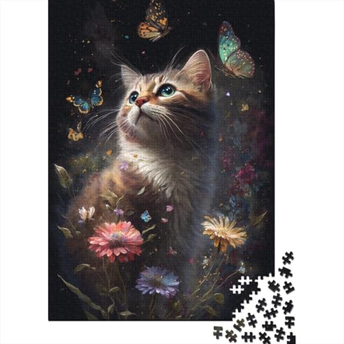 500-teiliges süßes Kätzchen-Puzzle für Erwachsene, kreatives rechteckiges Puzzle, lustiges Lernspielzeug, 500 Teile (52 x 38 cm) von WXMMoney