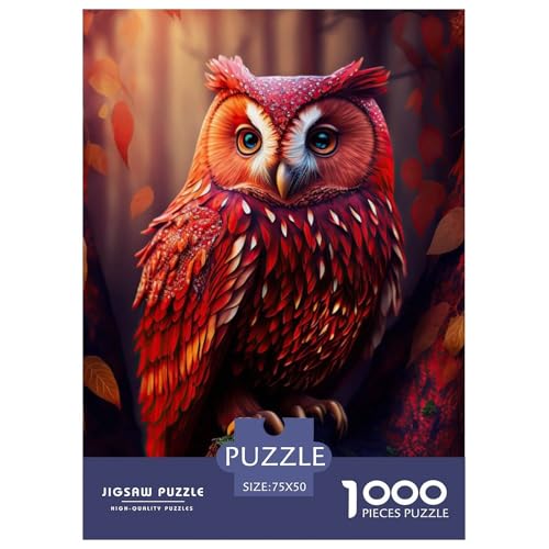 Animal Art Eule 1000-teiliges Puzzle für Erwachsene und Teenager, Teenager, Mann, Frau, Geschenk, 1000 Stück (75 x 50 cm) von WXMMoney