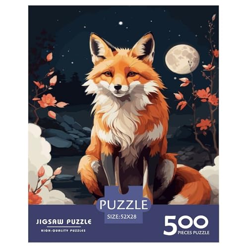 Animal Art Fuchs-Puzzle, 500 Teile, für Erwachsene und Teenager ab 12 Jahren, 500 Teile (52 x 38 cm) von WXMMoney