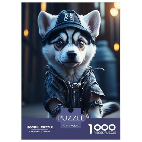 Animal Art Hundepuzzle für Teenager, 1000 Teile, Puzzle, Denksport-Puzzles für Erwachsene, 1000 Teile (75 x 50 cm) von WXMMoney