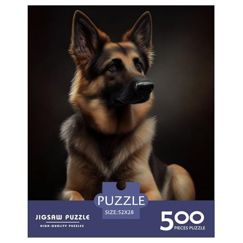 Animal Art Hundepuzzles für Erwachsene, 500-teiliges Puzzle für Teenager, Lernspiel, Herausforderungsspielzeug, 500 Stück (52 x 38 cm) von WXMMoney